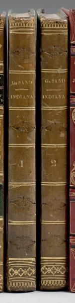 SAND (George) Indiana. Paris, J.P. Roret, 1832; 2 volumes in-8 demiveau fauve à coins,...