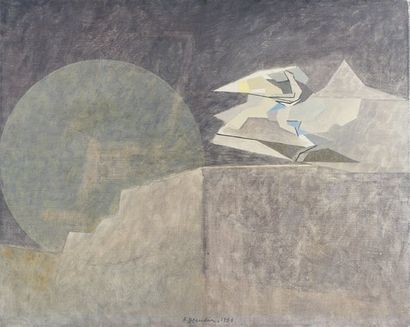 André BEAUDIN (1895-1979) Cavalier, 1956. Huile sur toile signée et datée en bas...