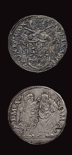 "JULES II (1503-1513). " "Giulio : 2 ex. Rome. B. 566 et 574. ADRIEN VI (1522-1523)....