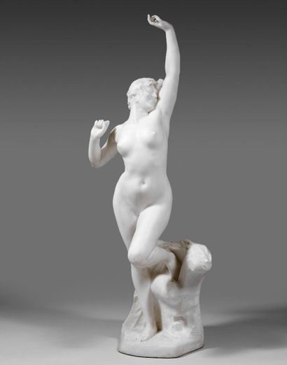Félix CHARPENTIER (1858-1924) Femme nue, le bras levé, au sortir du bain. Sculpture...
