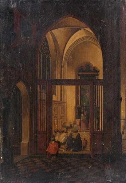Attribué à Peter Ier NEEFS dit le Vieux (Anvers vers 1578 - id.; 1657) Chapelle latérale...
