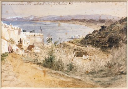 William WYLD (1806-1889) Vue de la Casbah d'Alger. Aquarelle avec rehauts de gouache...