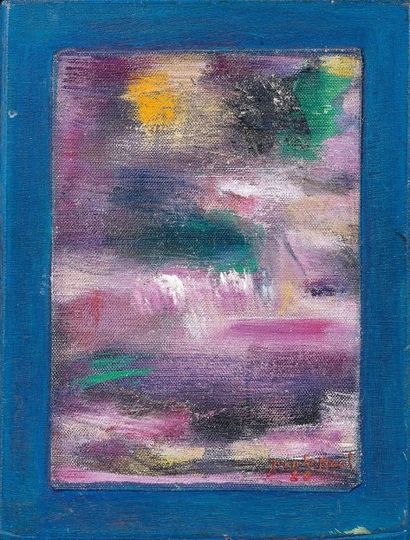 Jean LE MOAL (1909- 2007) Composition abstraite, 1986. Huile sur toile marouflée...
