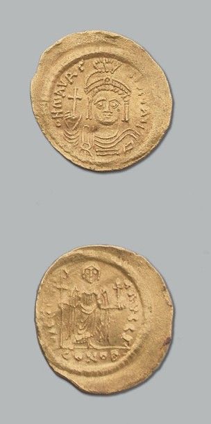 null Lot: Solidus: 6 exemplaires: Justinien I (527-565) - Justin II (565-578) - Maurice...