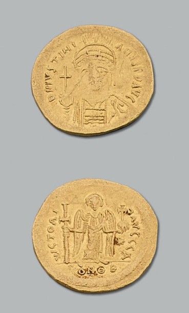null Lot: Solidus: 5 exemplaires: Justinien Ier (527-565) - Tibère II Constantin...