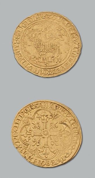 null Charles VI (1380-1422) Agnel d'or. Paris. [D.372.] Flan large. Presque supe...