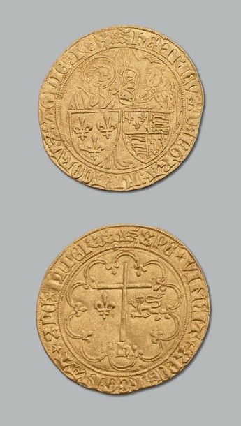 null Henri VI (1422-1453) Salut d'or. Rouen. [D.443 A] TTB à superbe.
