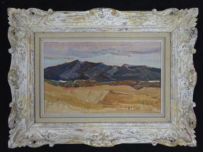 GENARO LAHUERTA (1905-1985) Paysage de montagne. Huile sur toile, signée en bas à...
