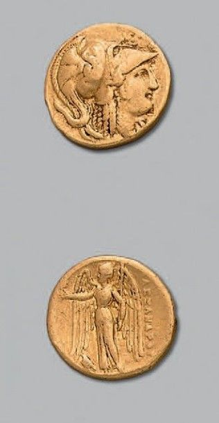 null Alexandre le Grand (336-323 Av. J.-C) Statère d'or. 8,52 g - Tête casquée d'Athéna...