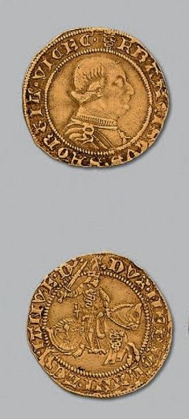 ITALIE Duché de Milan François Ier Sforza (1450 - 1466) Ducat d'or au buste. nd 3,45...