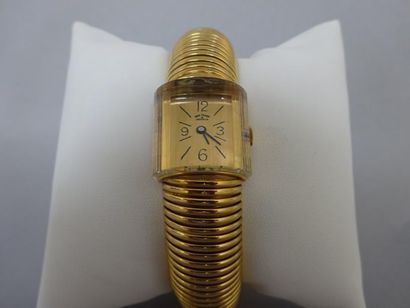 VAN CLEEF & ARPELS Montre bracelet de dame en or jaune (750), à bracelet spirotube,...