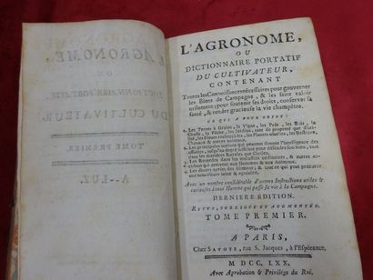 null L'Agronome ou le Dictionnaire portatif du cultivateur. Paris, chez Savoye, 1770,...