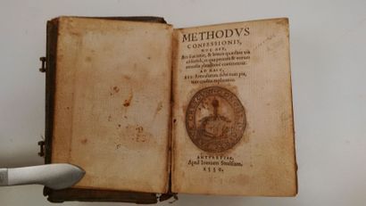 null Methodus confessionis. Antverpiae, 1550. Reliure en basane gauffrée d'une chouette...