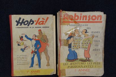 null HOP LA (1ère année) et ROBINSON (1ère année) Deux volumes avec reliures d'éditeur....