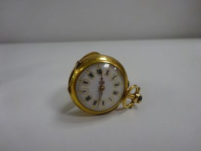 Petite montre de col en or jaune (750) au...