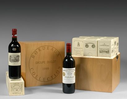  DUCLOS COLLECTION Caisse en bois comprenant 9 bouteilles: 1 bt: Château LAFITE ROTHSCHILD,...
