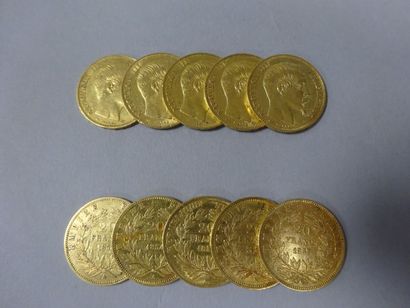 France 
10 Pièces de 20 francs or, 1850, 1854 (x 2), 1855 (x 3), 1856, 1857, 1859...