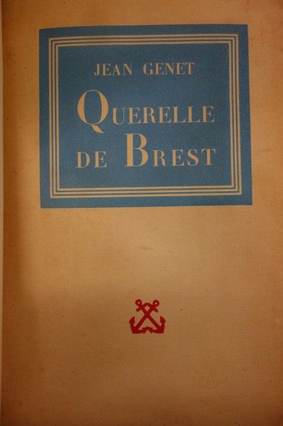 Genet (Jean) Querelle de Brest. Sn. Sl., 1947; in-4 chag. fauve avec décor abstrait...