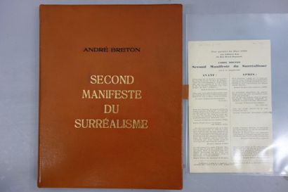 BRETON (André) Second Manifeste du Surréalisme. Paris, Kra, 1930; in-4 br., sous...