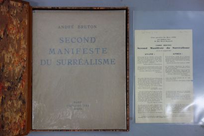 BRETON (André) Second Manifeste du Surréalisme. Paris, Kra, 1930; in-4 br., sous...