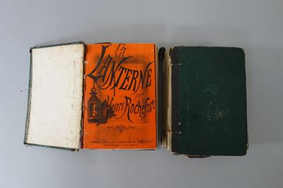Henri Rochefort La Lanterne. 21 livrets reliés en deux volumes. Ex Libris de L. Morier....