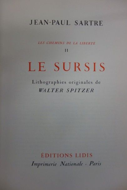 SARTRE (Jean-Paul) Oeuvres. Illustrées par Walter SPITZER. Editions Lidis, 1964-1965;...