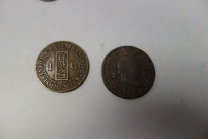 null Lot de 80 monnaies divisionnaires en cuivre, principalement françaises.

XIXème...