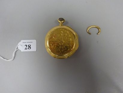 null Montre de gousset en or jaune (750), cadran émaillé à index chiffres romains...