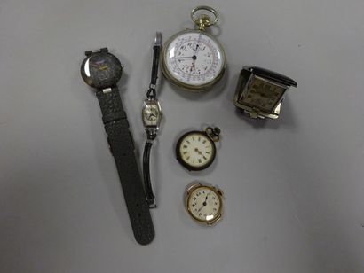 null Lot de montre de gousset, montres de col et montres bracelet de dame en métal,...