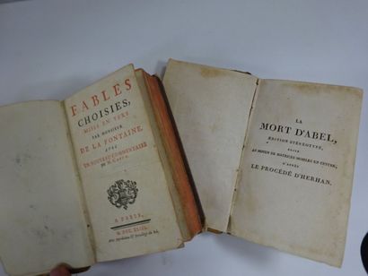 null Lot de deux volumes :LA FONTAINEFables choises, commentées par Coste, Paris,...