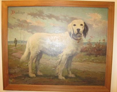 null Jules MONGE (1855-1934)

Portrait de chien.

Huile sur toile, signée en bas...