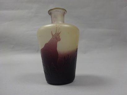 null DEVEZ

Vase à col resserré en verre doublé à décor dégagé à l'acide de chamois...
