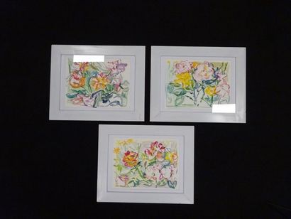 null E. MONTRELAY (XX-XXIème)

Fleurs.

Trois aquarelles signées et datées 2015.

H....