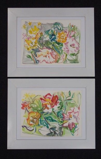 null E. MONTRELAY

Fleurs

Ensemble de deux aquarelles, l'une monogrammée E.M et...