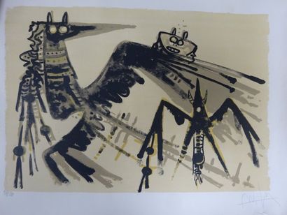 Wifredo LAM (1902-1982) Composition.

Lithographie signée en bas à droite.

Numérotée...