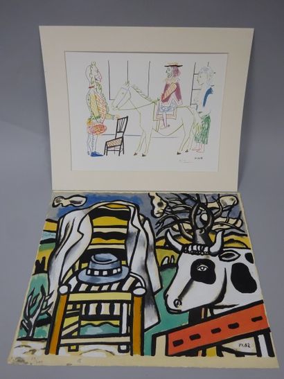 D'après Pablo PICASSO ou Fernand LEGER Deux reproductions d'après Picasso et Fernand...