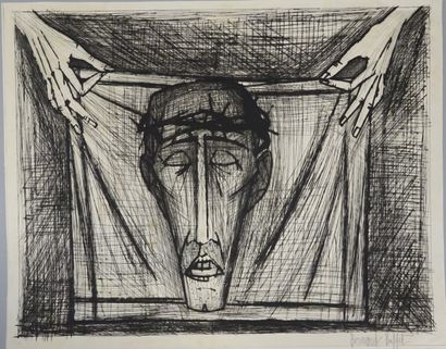 Bernard BUFFET (1928-1999) Le Christ. 

Lithographie. 

Signée en bas à droite. 

Numérotée...
