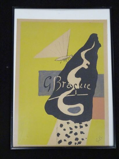 D'après Georges BRAQUE (1882-1963) Composition au papillon.

Lithographie en couleurs....