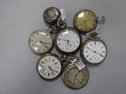 null Lot de montres de gousset en argent (925) et en métal dont Longines et Oméga.

Poids...