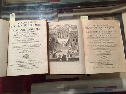 null La Nouvelle Maison rustique. Deux volumes, Paris 1765 et 1772. Reliure en basane....