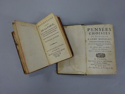 null Lot de deux volumes reliés :

- Dictionnaire abrégé de la fable. Chompré, Paris,...