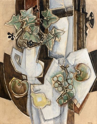 Georges DAYEZ (1907-1991) 
“Les feuilles de lierre”.
Huile sur toile.
Signée en bas...
