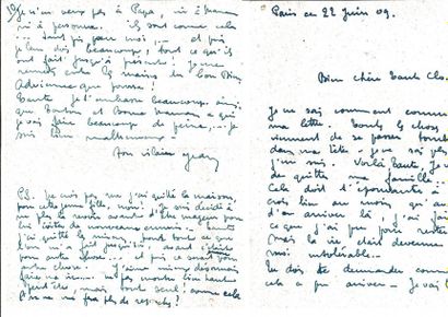 DOMERGUE (Jean Gabriel) Lettre autographe signée à sa tante Madame Ferrand- Perret...