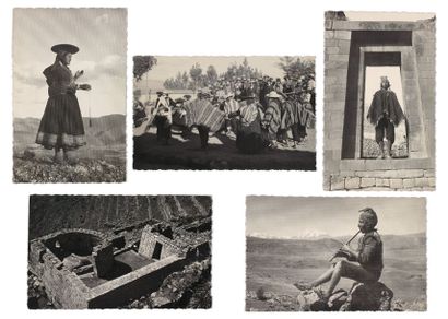 PEROU Machu Pichu, portraits d'indiens du Pérou, etc.... c.1935/50. Cinq tirages...