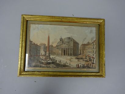 null Ecole du XIXème siècle

La place de la Rotonde à Rome.

Estampe en couleurs.

16...