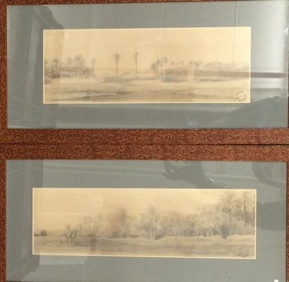 Georges WASHINGTON (1827-1910) 

Vues de la palmeraie.

Deux mines de plomb sur papier,...