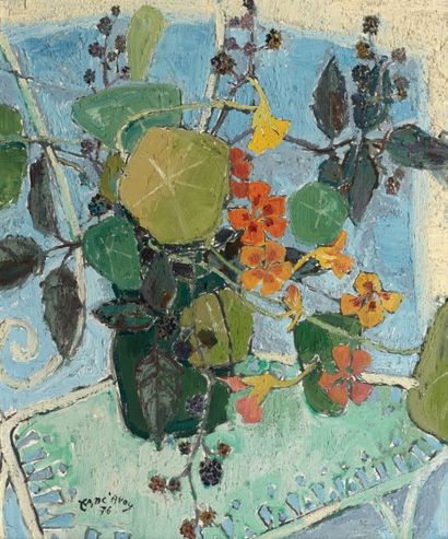 Édouard Georges MAC-AVOY (1905 - 1991) "Bouquet gai", 1976.
Huile sur toile.
Signée...