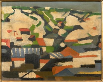 JACQUES LAGRANGE (1917 - 1995) "La Fosse BAZIN", 1953.
Huile sur toile.
Signée en...