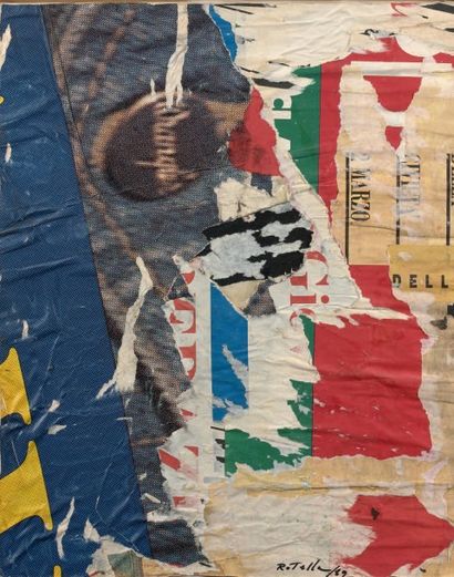 Mimmo ROTELLA (1918 - 2006) "Il mese di marzo", 1989.
Décollage d'affiches lacérées...