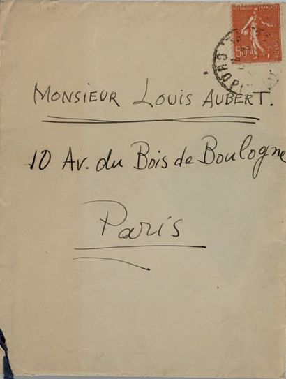 Emile Antoine BOURDELLE (1861 - 1929) Carte de visite autographe et enveloppe invitation...